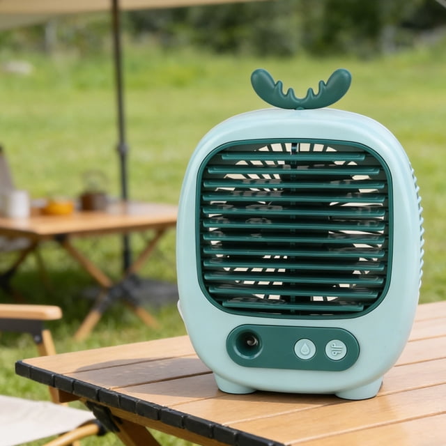 ICQOVD Desktop Fan Mist Cooling Fan Usb Rechargeable Three Speed Desktop Fan for Summer Outdoor Work Use
