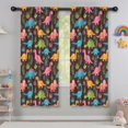 thumbnail image 5 of Blackout Kids Curtains,DarkBrown Cartoon Dinosaurs Colorful Plants Pattern Childrens Insulated Curtains Set Of 2,Bedroom Essentials,Toddler Room Decor 42"x63", 5 of 5