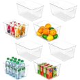 thumbnail image 1 of Clear Plastic Storage Bins for Pantry Food Storage Containers with Handle for Cabinet Kitchen Countertops Cupboard Fridge Pantry Organizers Large, 1 of 7