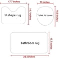 thumbnail image 4 of Ensemble de 4 Pcs de Rideaux de Douche avec Tapis Antidérapants, Housse de Couvercle de Toilette et Tapis de Bain, 4 Pcs de Rideaux de Douche avec 12 Crochets, Rideau de Bain Durable et Imperméable..., 4 of 5