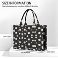 thumbnail image 3 of Large Capacity Tote Bag,Black Daisy Flower White Blooms Pattern Handbag Fashion Luxury Tote Bag,15.7"x13"x 5.1" Inches,Laptop Compatible, 3 of 6