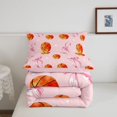 thumbnail image 5 of Manfei Pink Bowknot Twin Comforter Sets,3D Cartoon Basketball Pattern Bedding Set,Pink Reversible,2pcs,1 Comforter and 1 Pillowcase, 5 of 7