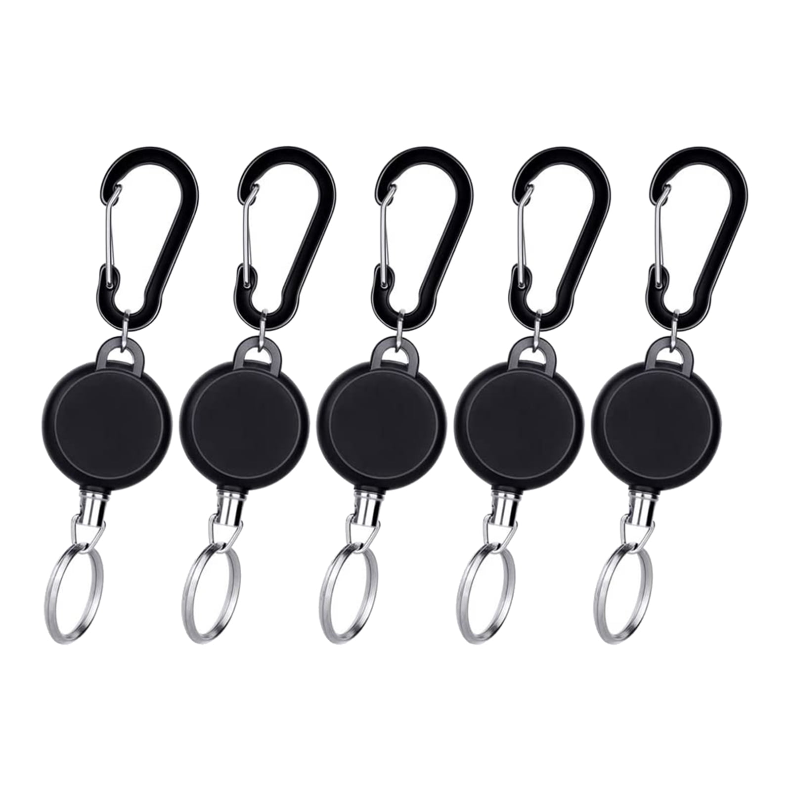 Heavy Duty Retractable Steel Reel Recoil Chain ID Holder Badge Key Ring Men 