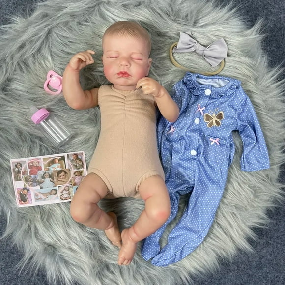 20 Inches LouLou Bebe Reborn Dolls 3D Skin Realistic Baby Alive Lifelike Newborn Handmade Vinyl Doll Kids Girls Gift