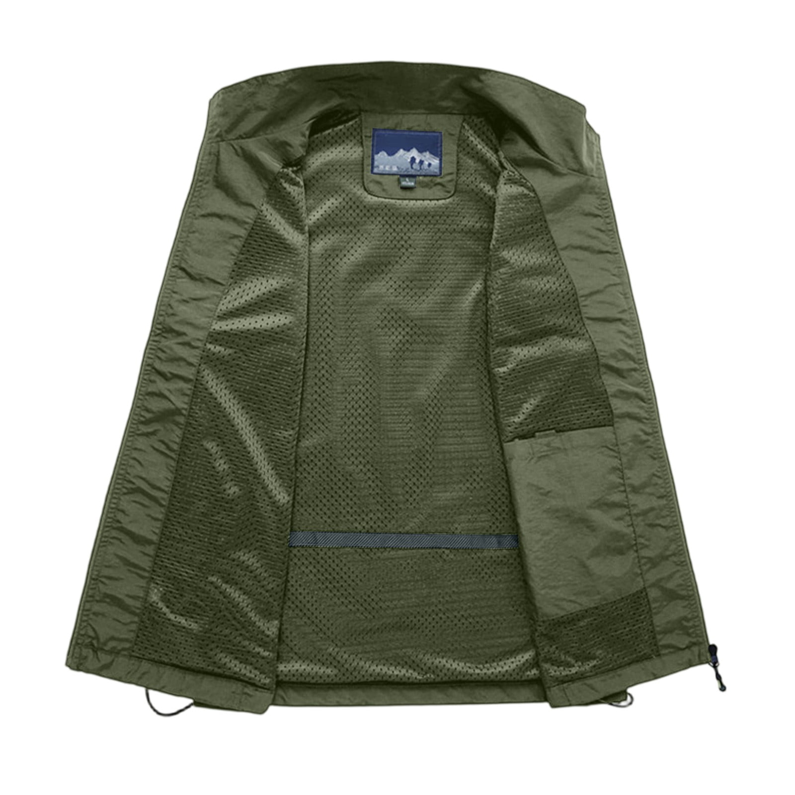 Men's Lightweight Windproof Golf Vest - Softshell Sleeveless Sports Jacket with Zipper Pockets, Breathable Outdoor Utility Vest for Running, Hiking, Fishing & Traveling (Army Green, XL)