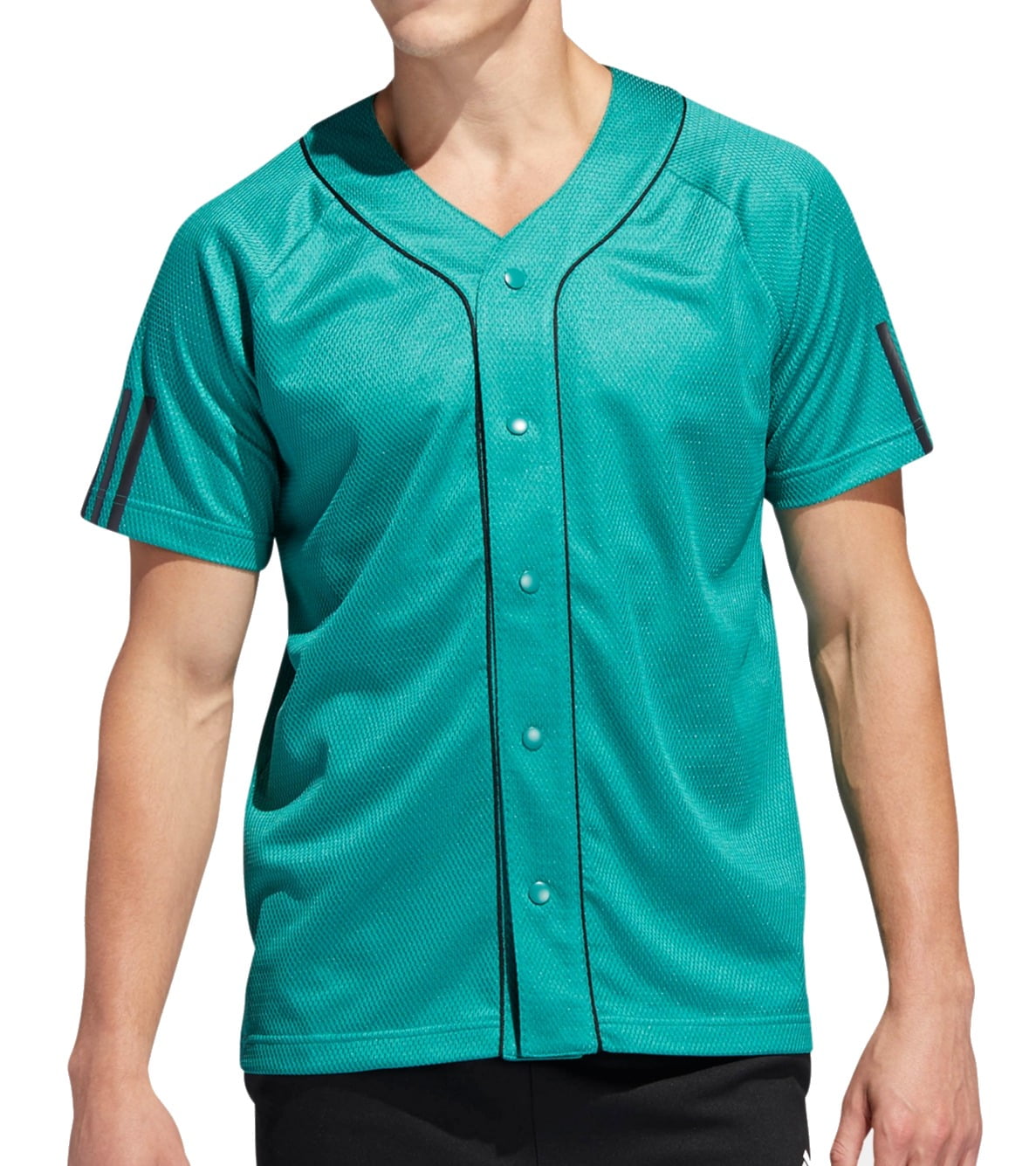 Adidas Casual Shirts - Mens Shirt Sport Mesh Baseball Jersey Button