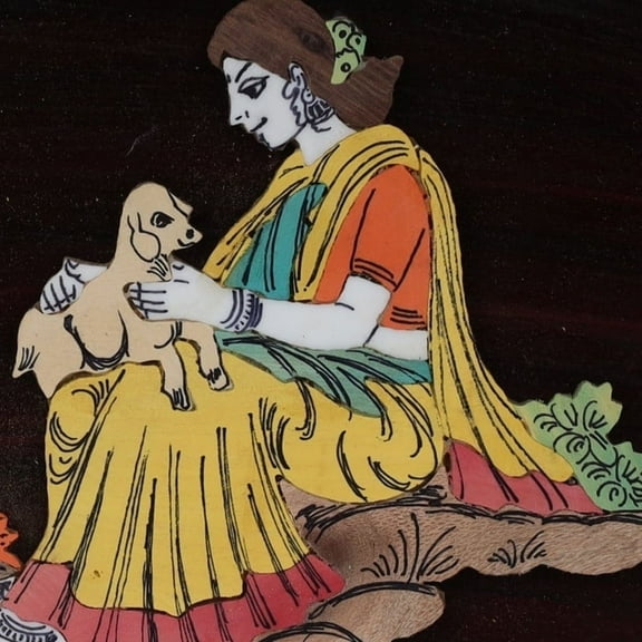 3D Village Life Wall Hanging – Traditional Mysore Inlay Art Depicting Rural Scenes | Handcrafted Embossed Decor for Home & Office