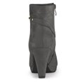 thumbnail image 2 of BLISSFUL STEP Women's Ankle Boots Faux Suede Round Toe Block Heel Side Zipper Dress Boots Grey 6, 2 of 8