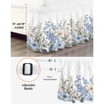 thumbnail image 3 of Blue Floral Spring Wrap Around Bed Skirts for California King Bed 18" Drop,Bed Skirt with Adjustable Elastic Belt Dust Ruffle Bed Valance for Bedroom Vintage Summer Botanical Flower Bed Frame Cover, 3 of 7