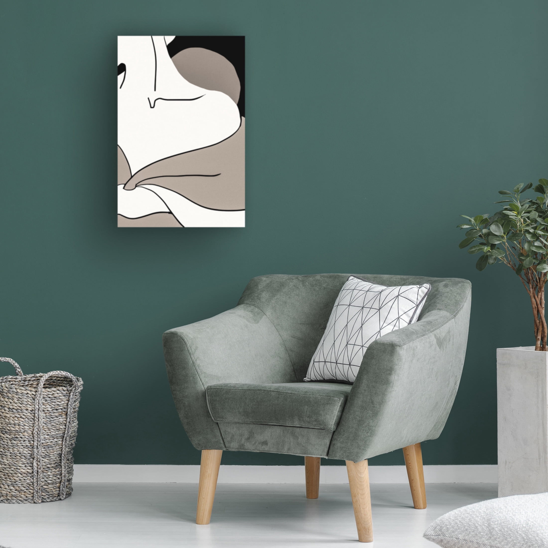 Pictufy Studio II 'Matisse Shoulder Vector 2 Black' Canvas Art - 22 x 32 Inches