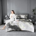 thumbnail image 5 of meiyoeat Modern Marble Art 7pcs Queen Bedding For Women Men,Abstract Swirl Design Bedding Comforter Set Queen For Adults,Black Reversible, 5 of 7