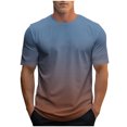 thumbnail image 2 of Mens T-shirts Gradient Short Sleeve Crewneck Tee with Stylish Color Transition Design Daily Wear Casual T Shirt for Men B L, 2 of 4