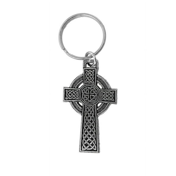 Celtic Cross Keychain, Christian, Christianity, Key Fob, Key Ring, Keys, Zipper Pull, Luggage Tag, Backpack, Pewter, Over 300 Keychains Designs, Handmade in the USA A1025KC
