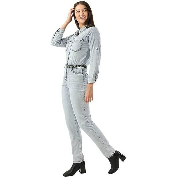 Banny Jeans ® Ethnic Denim jumpsuits for women Loose Fit Full Sleeve Belted Collared Neck Button down Womens jumpsuits