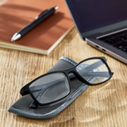 Equate Men's Jackson Rectangular Reading Glasses with Case, Matte Black, +1.25