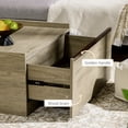 thumbnail image 4 of HOMCOM Table Basse avec Tiroirs de Rangement Cachés, Table Centrale de Style Ferme pour Salon Bureau à Domicile, Chêne, 4 of 10