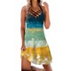 thumbnail image 2 of ICHUANYI Clearance Fashion Women Casual Sexy V-Neck Printing Dresses Summer Sleeveless Lace Up Pullover Dress(Dark Blue, S) ICHUANYI WER2023081110529, 2 of 4