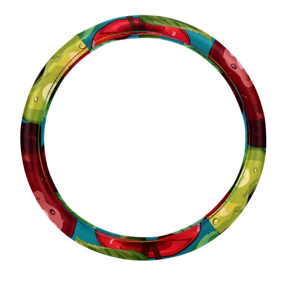 Apple Car Wheel Cover, 14.5 Inch Printing PVC Leather Auto Accessories Steering Wheel Covers