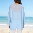 thumbnail image 6 of BSDJILFG Bikini Cover Ups for Women Casual Short Sleeve Tees See Sheer UV Protection Lightweight Cropped Crewneck Pullover Shirts, 6 of 8