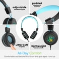 thumbnail image 3 of MEE audio KidJamz Wired Headphones w/ 3.5mm Plug, Safe Listening Kids Headset for School (Black), 3 of 10
