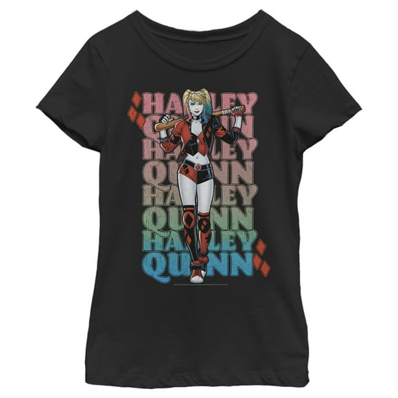 Girl's Batman Harley Quinn Poster Graphic Tee Black Medium