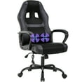 thumbnail image 1 of PC Gaming Chair Massage Office Chair Ergonomic Desk Chair Adjustable PU Leather Racing Chair with Lumbar Support Headrest Armrest Task Rolling Swivel Computer Chair for Women Adults(Black), 1 of 7