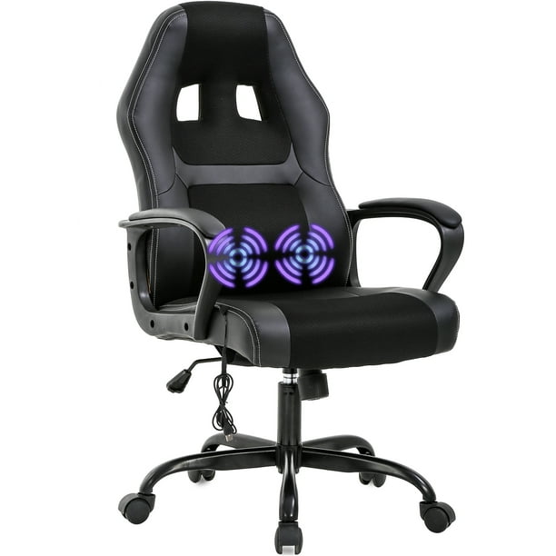 BestOffice Adjustable & Lumbar Support Swivel Gaming Chair, Black -  