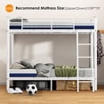 thumbnail image 5 of SogesPower Twin Over Twin Bunk Bed Metal Bed Frame, Heavy Duty Sturdy Bed Frame with Safety Rails for Teens and Adults, White, 5 of 10