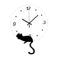 thumbnail image 2 of Reloj de pared con diseño de gato, decoración sencilla, silenciosa, versátil, arte de dibujos animados, moderno, lindo y creativo. Gato inferior izquierdo, 2 of 9