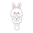 thumbnail image 4 of Reloj de pared con péndulo de conejo, decorativo, con cola oscilante, elegante reloj de pared de acrílico para colgar, silencioso, para interiores Estilo B, 4 of 9
