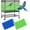 Blue & Green, variant on 2Pcs Bird Cage Cover, Adjustable Soft Airy Nylon Mesh Parrot Net, Universal Feather Seed Catcher, Birdcage Cover Skirt Sheer Guard for Round Square Bird Cages (White +Black)