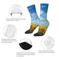 thumbnail image 3 of Yiaed Blooming Sunflower Field Print Great elasticity Crew Socks Sports socks for Men and Women, 3 of 5