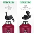 thumbnail image 2 of GEDUX 64oz Vacuum Insulated Stainless Steel Water Bottle with 2 Leak Proof Lids(Spout Lid and Straw Lid) Keeps 12H Hot 24H Cold, Wide Mouth Powder-Coated Water Bottle for Sports and Travel, 2 of 4