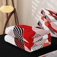 thumbnail image 6 of Homewish Boho Red Gradient Zipper Twin Comforter Sets with Fitted Sheet and 2 Pillowcases,Aesthetic Lines Zipper Bedding Set,Black Reversible,4pcs, 6 of 8