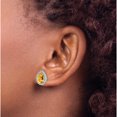 thumbnail image 3 of Sterling Silver Rhodium Polished Citrine & Cz Post Earrings (14 X 11) Made In China qe12637nov, 3 of 5