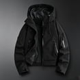 thumbnail image 3 of Women's Cropped Hooded Windbreaker Jacket Lightweight Waterproof Outdoor Coat Solid Color Zip up Casual Rain Jacket with Pockets S-2XL Black, 3 of 4
