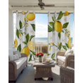 thumbnail image 4 of Yellow Lemon Blackout Curtains, Light Blocking Print Window Curtains, White Flowers Elegant Country Plants Thermal Insulated Window Drapes for Living Room Kitchen Cafe 2 Panels, 55"W x 39"L, 4 of 9