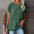 thumbnail image 7 of Summer Tops for Women Dressy Casual Comfy Basic Tee Shirts Short Sleeve Crewneck Office Blouses Loose fitted Tunics Shirts Womens Clothes, 7 of 7