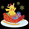 thumbnail image 2 of Men's Pokemon Christmas Pikachu Sleigh Graphic Tee Black 3X Large, 2 of 5