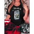 thumbnail image 1 of Camiseta de mujer Trajes de verano Traje Camiseta de cuello redondo para viajes de compras deportivas ﻿Women's Casual Crew Neck T-Shirt with Geometric Lemon Soda Print, Polyester 95% Spandex 5%, Me, 1 of 6