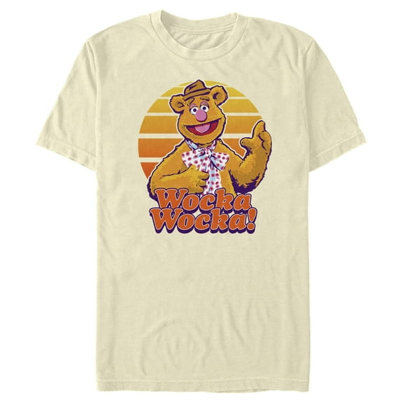Men's The Muppets Fozzie Retro Bear  Graphic Tee Beige Medium