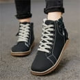 thumbnail image 4 of KELINFONG Womens High top Winter Snow Boots Sneakers Lace up Fuzzy Ankle Booties with Zipper Flat Short Boots, 4 of 7