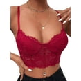 thumbnail image 5 of Biekopu Women's Sling Tank Tops, V-Neck Spaghetti Strap Solid Color Slim Fit Summer Lace Crop Vest, 5 of 7