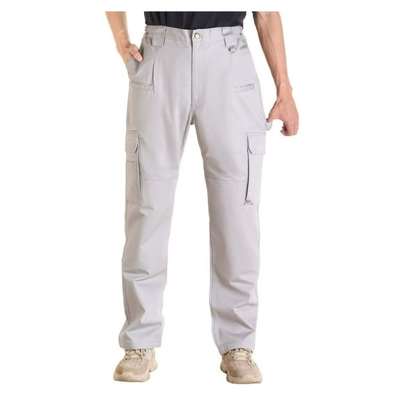 FR Cargo Pants for Men Flame Resistant Work Pants, 100% Cotton, Multi-Pocket, NFPA 2112, Welding, Electrician, Durable Workwear - Gray, XXL
