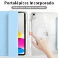 thumbnail image 3 of Funda para iPad 10ª Gen 10.9” con Porta Lápiz (Parte Trasera Rígida Transparente, Azul Celeste, con Stickers), 3 of 7