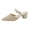 Beige, variant on CHICVOMEY Pointed Toe Chunky Heels for Women Breathable Mesh Heels Sandals with Rhinestone Ankle Strap Low Heels for Dressy Party Wedding