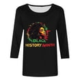 thumbnail image 4 of KkSLirnhs Womens Tops under $10 Women's Trendy Tees Casual Crewneck 3/4 Sleeve Loose T Shirt Ladies Blouses Shirts M Black, 4 of 5