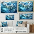 thumbnail image 4 of Designart "Fusion Of Marine Blue And White IV" Ocean Floater Framed Wall Decor, 4 of 5