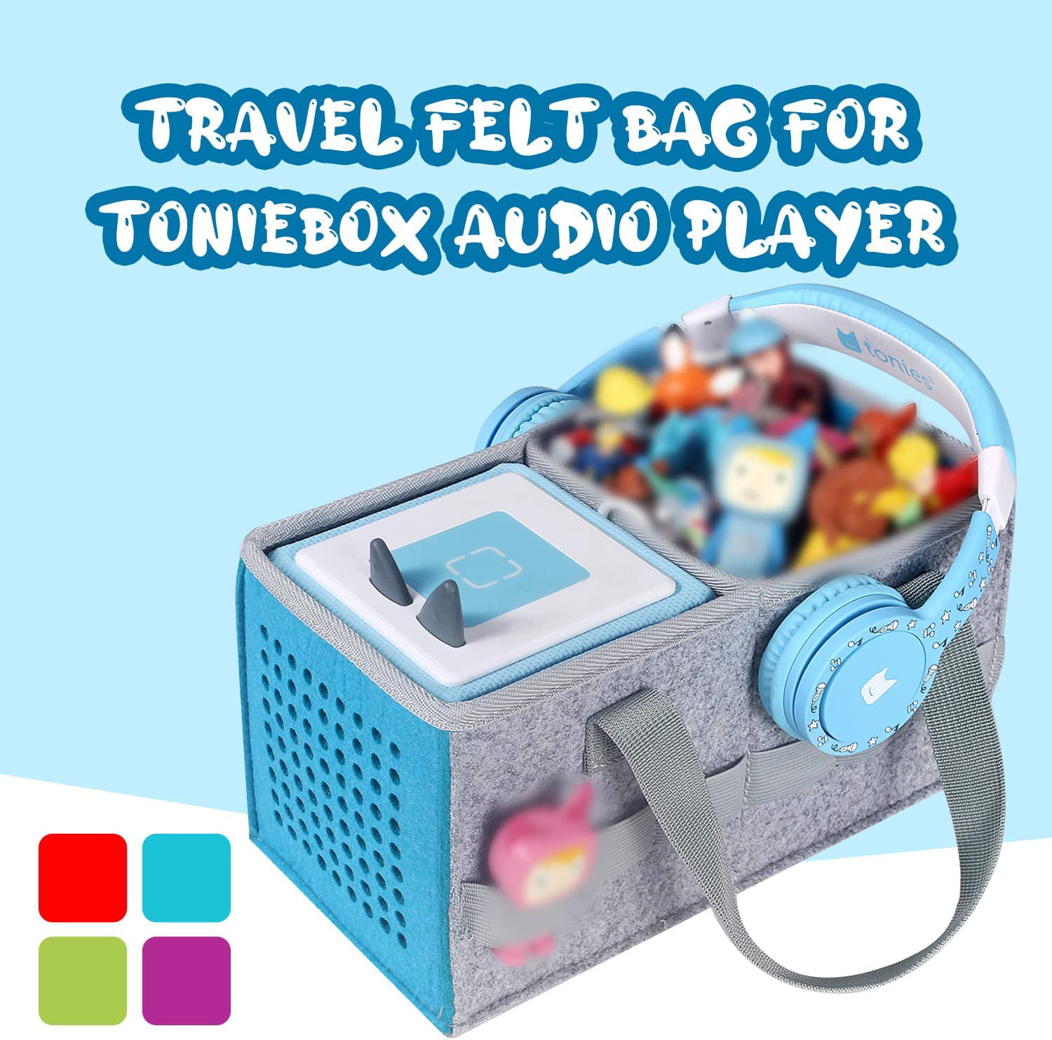 Hounyoln Carry Bag for Toniebox Audio Player Starter Set,Felt Organizer Case for Tonie Starter Set Storage Bag