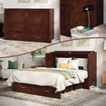 thumbnail image 1 of AFI Raleigh Modern Queen Solid Wood Murphy Bed Chest with Mattress in Walnut, 1 of 20